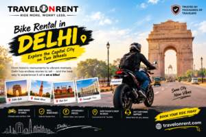 Read more about the article Bike Rental in Delhi – Explore the City on Two Wheels